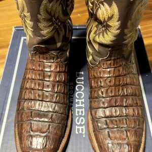 Lucchese Brown Crocodile Leather Men's Boots